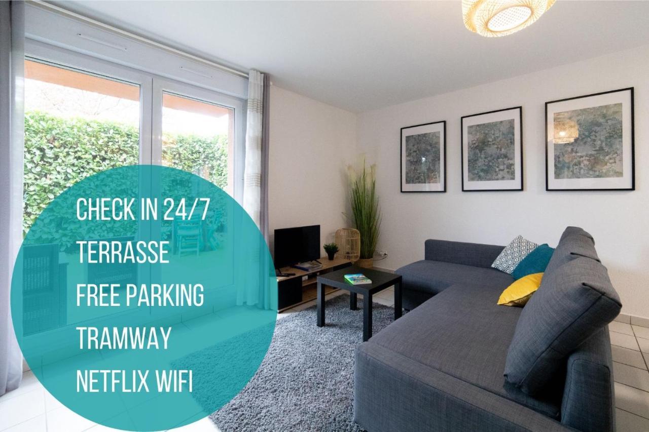 My Cozy Flat Blagnac - T2 - Free Parking - Terrasse - Jardin Apartment Екстериор снимка